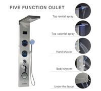 MIPAN. Colonne de douche hydromassante - Avec Mitigeur avec Tête de Douche -Avce Écran LCD + Douchette - 20 x 52.5 x 123.5cm