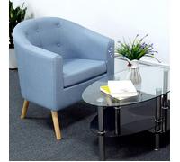 MIPAN. Fauteuil Cabriolet - Fauteuil avec Accoudoirs -Canapé avec Dossier, Siège Rembourré, Pour Salon Chambre Bureau-Bleu clair