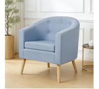 MIPAN. Fauteuil de Salon Moderne d'Adulte avec Pied Bois, Fauteuil Scandinave Rembourré Fauteuil Relax - 64x60x70cm - Bleu