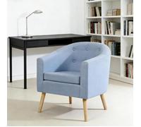 MIPAN. Fauteuil Retro en Baroque Canapé 1 Place avec Pieds en Bois, avec accoudoirs et Dossier pour Chambre et Salon - Bleu