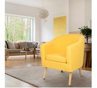 MIPAN.Fauteuil Scandinave de Salon avec Accoudoirs et Dossier - Canapé Rembourrée Épaisse - Fauteuils de Salon 1 Personne -Jaune