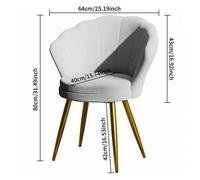 MIPAN Fauteuil scandinave pour salon - Chaise de salle à manger - Chaise pour cuisin - Pour Salon, bureau, chambre - Gris