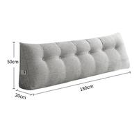 MIPAN.Grand Coussin de Lecture -180cm - Gros Coussin de Canapé Long - Pour Canapé, Dossier, Lit, Lecture - Gris clair