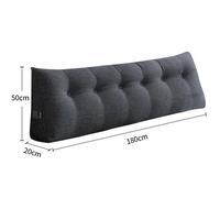 MIPAN.Grand Coussin de Lecture -180cm - Gros Coussin de Canapé Long - Pour Canapé, Dossier, Lit, Lecture - Gris foncé