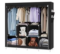 MIPAN.Meuble De Chambre Noir - Penderie Souple -170 x 167 x 45cm - Rangement Souple Penderie - Penderie Dressing En Tissu Non-Tissé
