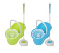 MIPAN.Set Classic Mop, Seau essoreur avec Lave-Sol - Presse Manuelle à Double entraînement - Bleu