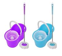 MIPAN.Set Classic Mop, Seau essoreur avec Lave-Sol - Presse Manuelle à Double entraînement - Violet