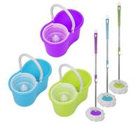 MIPAN.Set Clean Mop Serpillière, Seau et Balai-essoreur Simples à Utiliser - Pour Nettoyage Sol - Violet