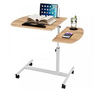 MIPAN.Table pour ordinateur portable 60 x 40 cm.Bureau - Rehausse Bureau.avec plateau pour clavier.Réglable en hauteur.Marron