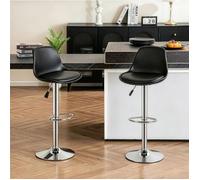 MIPAN.Tabouret De Bar Lot de 2 - Tabouret Debar Reglables En Hauteur (83-103cm) - Tabouret De Bar Noir - Style Moderne Cuisine