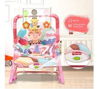 MIPAN.Transat Evolutif-Transat et Siège Sauteur - Avec arche jouet+Musique+ Secouer+Ceinture de sécurité - Pour Naissance -Rose