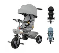MIPAN Triporteur 3 Roues Convertible Pour Bébé Jusqu'à 5 Ans - Pliage Rapide + Sécurité - Tricycle bébé - Gris