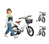 MIPAN. Vélo Garçon / Fille -Vélo pour enfants - Vélo enfant 12 - Sièges ajustables -Avce Roues auxiliaires -Pour 2-4ans-Blanc
