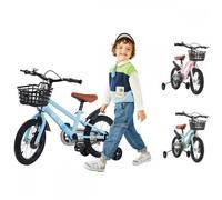 MIPAN.Vélo Garçon / Fille -Vélo pour enfants - Vélo enfant 12 - Sièges ajustables-Avce Roues auxiliaires - Pour 2-4ans -Bleu
