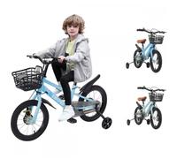 MIPAN.Vélo pour Fille/Garçon - Vélo enfant 16 - Velo enfant 3 ans - Avce Panier + Roues auxiliaires - Hauteur réglable - Bleu