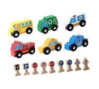 Mipcase 1 boîte Éducatif Voiture avec Panneaux Routiers Signalisation de Circulation Colorée et Portable pour Apprentissage Sécurité Routière Garçon Fille