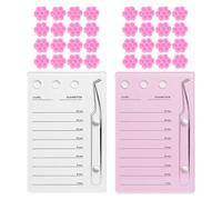 Mipcase 1 ensemble de fournitures pour extensions de cils : plaque à cils avec support magnétique pour pince à épiler et godets de colle en forme de fleur - plateau en acrylique pour la greffe de