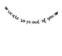 Mipcase 1 Ensemble Guirlan Graduation Papier Noir Décoration de Banderole We Are So Proud Of You Accessoires Photo pour Fournitures