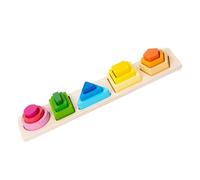 Mipcase 1 Ensemble Jeu de Puzzle Géométrique Bois pour Garçon Fille Éducatif Montessori Développement des Compétences Motrices Reconnaissance des Formes Couleurs pour Anniversaire et