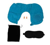 Mipcase 1 ensemble Oreiller de Voyage U Shape Gonflable avec Masque de Sommeil Quies et de Rangement Confort Optimal pour Avion Train Voiture pour Âges