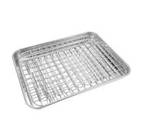 Mipcase 1 ensemble Plaque de Cuisson avec Grille de Refroidissement Acier Inoxydable Ensemble pour Rôtir et Au Four pour Fruits Snacks et Desserts