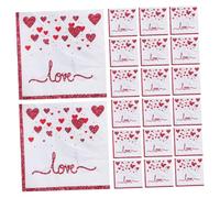 Mipcase 1 Jeu Serviette Imprimée Serviettes Rouges Outils De Cire Pour Compter L'argent Napkins Personnalisées Napkins Pour Invités Serviettes De Fête De La Saint-valentin Papier 40 Pièces