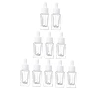 Mipcase 10 pièces Bouteilles Verre avec Pipette Lot de Flacons pour Huiles Essentielles Parfum et Essence Bouteilles Transparentes Résistantes Aux Fuites Parfaites pour Voyage Maquillage