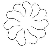 Mipcase 10 Pièces Crochet de Cintre en Plastique Noir, Long Rond Plat 8cm | Accessoire en Fer, Fixation pour Boutique, Charge Renforcée, Installation Facile, Lot de Remplacement