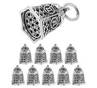 Mipcase 10 pièces Lot de Pendentifs Clochettes Vintage Alliage Breloques Pendantes pour Bracelets DIY Petites Cloches Décoratives avec Mots Inspirants Accessoires Artisanaux Métal