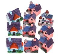 Mipcase 10 Pièces Maison Miniature Villa en Résine, Figurine Décorative | Décoration Micro Paysage, Style Chic et Réaliste, Facile à Placer, pour Jardin, Succulentes Style Aléatoire