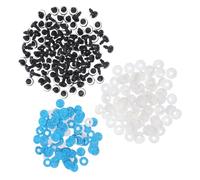 Mipcase 100 Ensembles Glitter Resin Moon Shaped Safety Eyes with Offset Pupils for Realistic Handmade Plush Toys DIY Craft Accessories