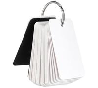 Mipcase 100 Pièces Cartes Alphabétiques Carton avec Anneau Métallique Cartes Vierges Portables pour Étude DIY Fournitures Scolaires et Bureau Pages Blanches et Noires