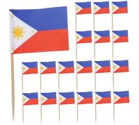 Mipcase 100 pièces Cure Dents Drapeaux Philippines Décoration Fruits Cocktail Piques Cupcake Topper Fête