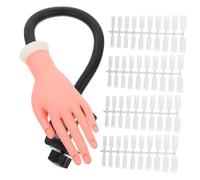 Mipcase 100 pièces Main Entraînement Manucure Flexible Silicone avec Support et Capsules Ongles pour Pratique Nail Art et Formation Professionnelle