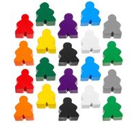 Mipcase 100 Pièces Wooden Meeples Chess Pieces Family Game Tokens for Board Games and Classroom Use