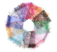 Mipcase 100pièces Sachets Cadeaux Organza Transparent avec Cordon de Serrage Pochettes à Bijoux pour Mariage Anniversaire Fête Petit Cadeau Invité