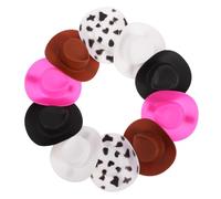Mipcase 10pièces Lot de Pinces à Cheveux Style Cowgirl Accessoires pour Cheveux Petits Chapeaux de Cowboy pour Costumes Halloween et Décorations de Fête
