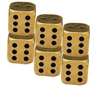 Mipcase 12 Pièces Brass Dice Set Vintage Small Dice with Rounded Corners for Table Games Bar Parties Family Entertainment