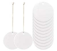 Mipcase 12 pièces Étiquettes à Peindre Céramique Ronde Blank Double Face DIY Décorations Suspendues pour Fêtes Maison et Créations Artistiques