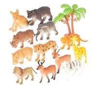 Mipcase 12 pièces Figurines Animaux Miniatures pour Décoration Gâteau Jouets Animaux Réalistes Set Thème Jungle et Zoo pour Fête Garçon Fille et Décoration Forestière