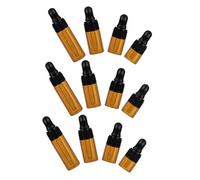 Mipcase 12 pièces Flacons Mini Verre Teinté avec Pipette Bouteilles Vides pour Huiles Essentielles et Chimie Portable
