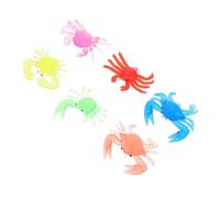 Mipcase 12 pièces Jouets Animaux Marins TPR Souple Modèles de Crabe Éducatif Mixte pour Garçon Fille