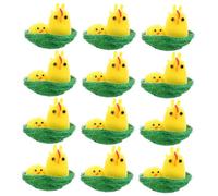 Mipcase 12 pièces Mini Poules Peluche Réalistes Décorations de Pâques Confortables pour Chambre Garçon Fille Figurines Mère et Poussin Symbolisant Harmonie Familiale Jouets Légers et