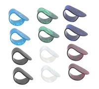 Mipcase 12 Pièces Plectres de Doigt pour Guitare et Ukulélé Médiators Acoustiques pour Musiciens de Fingerstyle et Blanc Noir Bleu Ciel Bleu Profond Rouge Vert