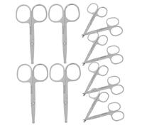 Mipcase 12 Pièces Small Stainless Steel Scissors Set Rounded And Pointed Tip Precision Grooming Tools For Lab Experiments Facial Hair Eyebrow And Nose Trimming
