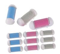 Mipcase 12 Rouleaux De Râpe Électrique à Pieds 12 Pièces Tailles Standard Couleurs Rose Gris Clair Bleu Recharges Pour Outils De Pédicure Usage Professionnel Et Domestique Élimination Des Peaux Mortes