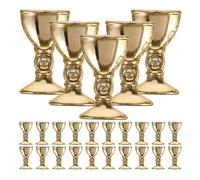 Mipcase 150 Pièces Tasses Miniatures Dorées en Plastique pour Décoration Maison de Poupée, Look Réaliste et Vintage, Accessoires pour Scène de Maison de Poupée Réutilisable