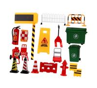 Mipcase 19 pièces Mini Traffic Road Sign Models Set for Early Education Portable Children Toys