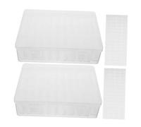Mipcase 2 Ensembles Lot De Boîtes De Rangement Pour Bijoux Plastique Transparent Avec Compartiments Et Étiquettes Pour Perles Brillantes Et Accessoires De Nail Art