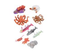 Mipcase 2 Ensembles Modèles Figurines Cycle de Croissance Poisson Saumon et Poulpe Réalistes Enseignement Scientifique Jeu Éducatif Garçon Fille